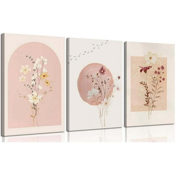 Cherry Blossom Moon Lake Canvas Wall Art Nature Landscape Wall Decor Pictures Japanese Aesthetics Floral Posters Prints for Home Office Living Room Decoration