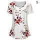 thumbnail image 1 of Camiseta estampada Mujer Verano Cuello redondo Blusa de manga corta Top suelto, Blanco, S Methold AP001352-16, 1 of 7