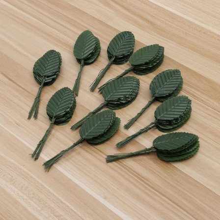 OUNONA Artificial Plant Leaves for Decoration Use Lifelike and Realistic Fake Leaves in Dark Green 200 Pcs
