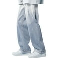 thumbnail image 3 of snowsong Mens Jeans Baggy Jeans Wide Street Jeans Men's Size Trousers Leg Pants Loose Drop Fashion Large Men's Pants Pants For Men Blue M, 3 of 6