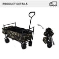 thumbnail image 3 of Foldable Camping Wagon, Beach Trolley Cart with Canopy, Storage Basket and 2 Mesh Bags, Utility Wagon Cart for Camping, Shopping and Beach, 3 of 9