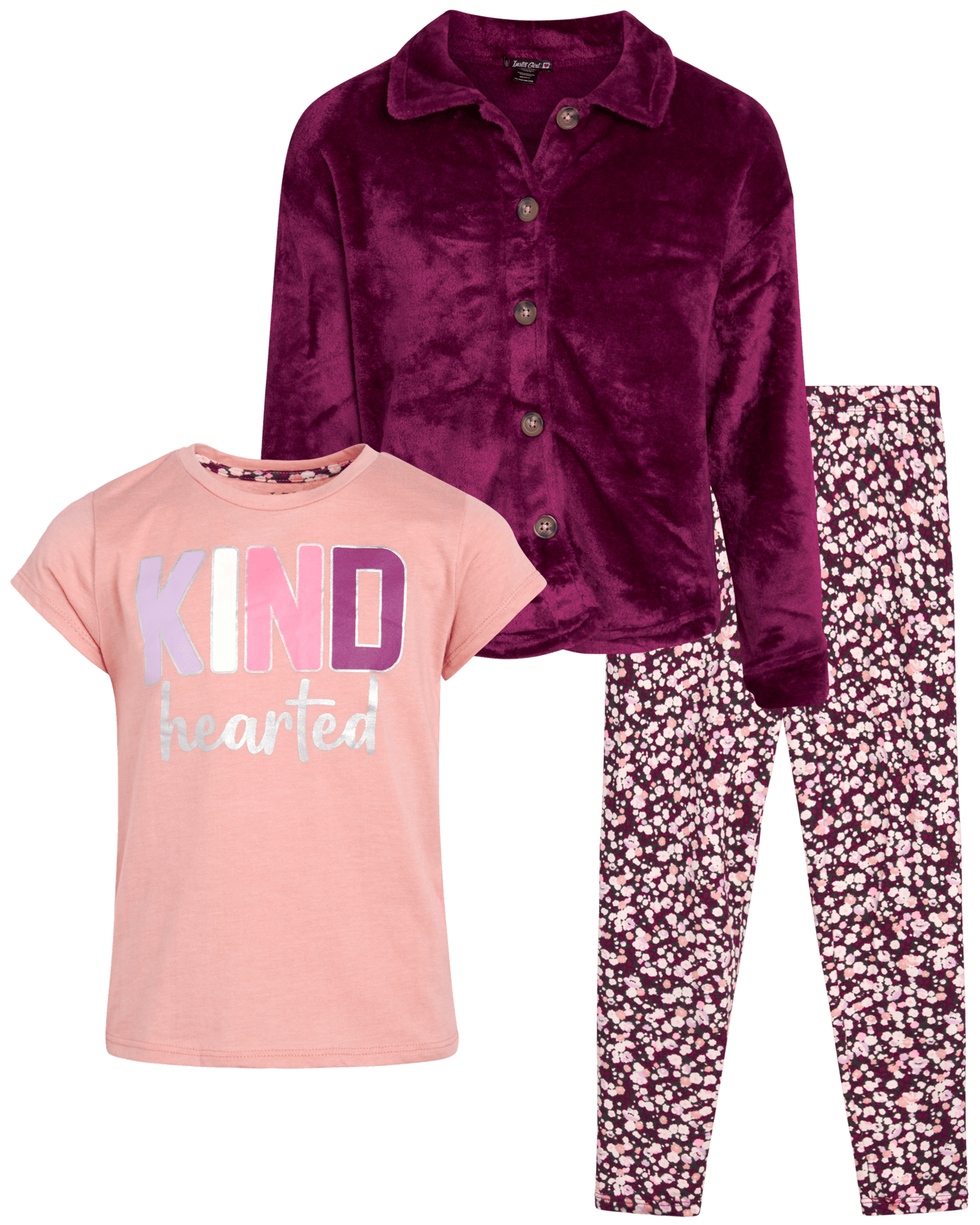 Girls Bestie! Diamond Print Premium Oversized Tee With Tummy Tuck Body Shaping Leggings Co-ord Set