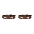thumbnail image 2 of kurtrusly Comfortable Wear In Multiple Sizes With Stylish PU Durable PU Cat Collar Dogs Collars coffee 2.0*40cm 2Set, 2 of 6