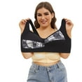 thumbnail image 5 of Jdkau Bras for Women No Underwire - Front Closure Bras Plush Size Wireless Bras ull Coverage T-Shirt Bralettes（Black,48E）, 5 of 8