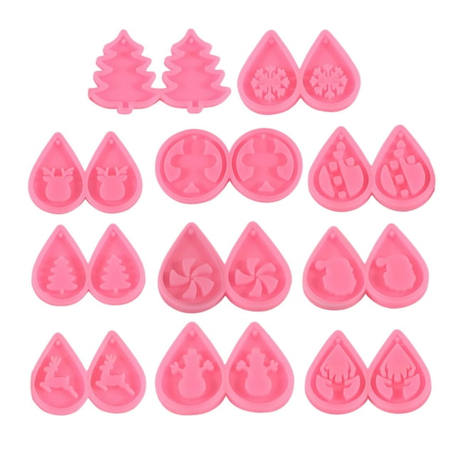 Pendientes de silicona Colgantes epoxy Resina Casting Árbol de Navidad Artesanía para la decoración para hogar de