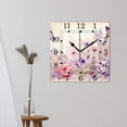 thumbnail image 3 of 10 Inch Wall Clock Battery Operated Square Clock for Office, Kitchen, Outdoor, Living Room,Flowers Watercolor Pattern, 3 of 4
