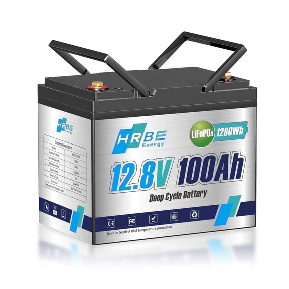 12V 100Ah Group 24 Mini LiFePO4 Battery,for Solar,Marine,Trolling Motor,Camping,100A BMS,15000 Deep Cycles