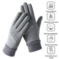 thumbnail image 5 of 1 Pair Touchscreen Winter Gloves for Men Women Anti-Slip Full Finger Gloves Windproof Thicken Warm Snow Gloves for Outdoor Running Cycling Skiing -Grey, 5 of 8