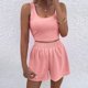 thumbnail image 5 of Karight Two Piece Summer Outfits 2 Piece Sets 2026 Sleeveless Matching Lounge Crop Top High Waisted Short, 5 of 8