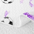thumbnail image 5 of Feelyou Kawaii Football Twin Quilt Set for Girls, Girly Purple Bowknot Twin Coverlet Set, 2-Piece, 5 of 7