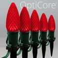 thumbnail image 2 of Wintergreen Lighting C9 Red OptiCore Faceted LED Christmas Pathway Light Kit, 50 Lights, 12" Spacing, Green Wire, 50 ft, 2 of 8