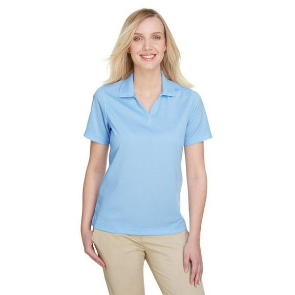 UltraClub Ladies' Cavalry Twill Performance Polo XS WHT/ COLUM BLUE