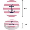 thumbnail image 1 of FMSHPON Nautical Theme Anchor Geometric Pink Stripes Set of 6 Round Coaster for Drinks, Absorbent Ceramic Stone Coasters Cup Mat with Cork Base for Home Kitchen Room Coffee Table Bar Decor, 1 of 6
