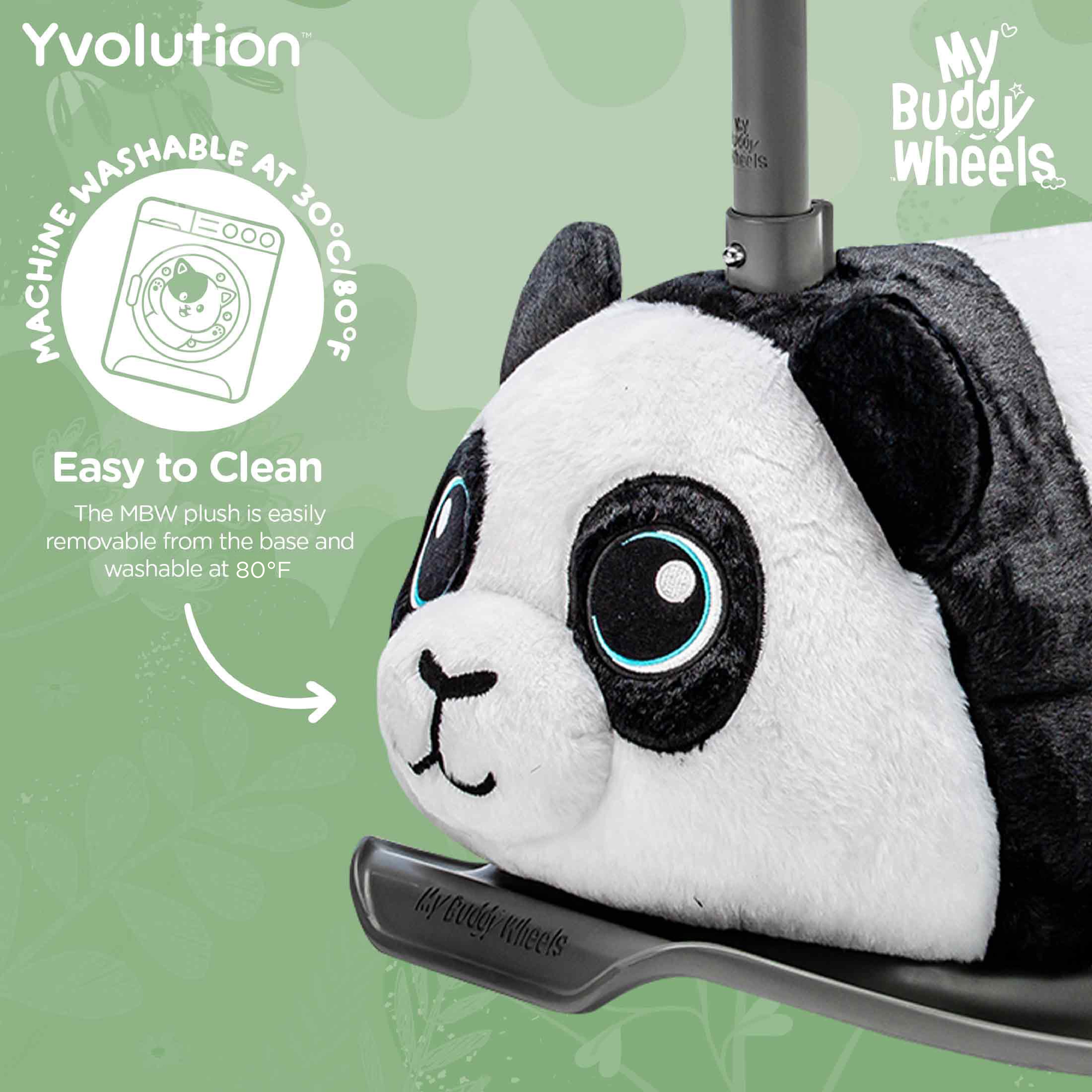 新品 my panda LOOPWHEELER M ホワイト Yvolution My Buddy Roller 2-in-1 Panda Plush Ride-On Toy, Rocker
