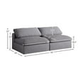 thumbnail image 3 of Meridian Furniture Serene Deluxe Gray Linen Fabric Modular Armless Sofa, 3 of 5