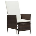thumbnail image 1 of vidaXL Reclining Garden Chair with Cushions Poly Rattan Brown, 1 of 5
