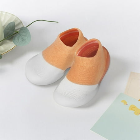 

Liwarace Baby Anti-Slip Soft Cotton Shoes Socks Beginner s Shoes Floor Socks Boys Girls Children 24-30 Months Orange