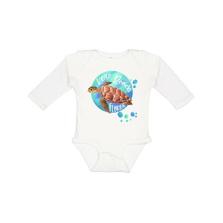 

Inktastic Vero Beach Florida Swimming Sea Turtle with Bubbles Gift Baby Boy or Baby Girl Long Sleeve Bodysuit