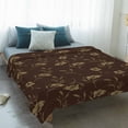 thumbnail image 4 of Brown Floral Blanket Soft Cozy Warm Throw Blanket for Couch, Plush Fuzzy Flannel Fleece Blankets for Sofa, Vintage Spring Botanical Flowers Bed Blankets Lightweight Gifts for Women, 50"x60", 4 of 9