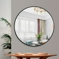 thumbnail image 2 of Round Wall Mounted Mirror Circle Metal Frame Black 20", 2 of 7