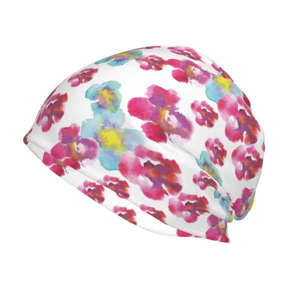 Naloa Watercolor Flowers Beanie for Men Women Knitted Unisex Winter Hat Beanies Cap Knit Cuffed Beanies Hats