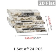 24-Piece Set Peel-and-Stick Self-Adhesive Wall Tiles, 4.7×9.7 Inch Marble Pattern Backsplash Tiles, Waterproof Oil-Proof for Kitchen Bathroom
