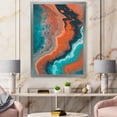 thumbnail image 3 of Designart 'Abstract Marble Composition In Orange and Blue I' Modern Framed Art Print, 3 of 4