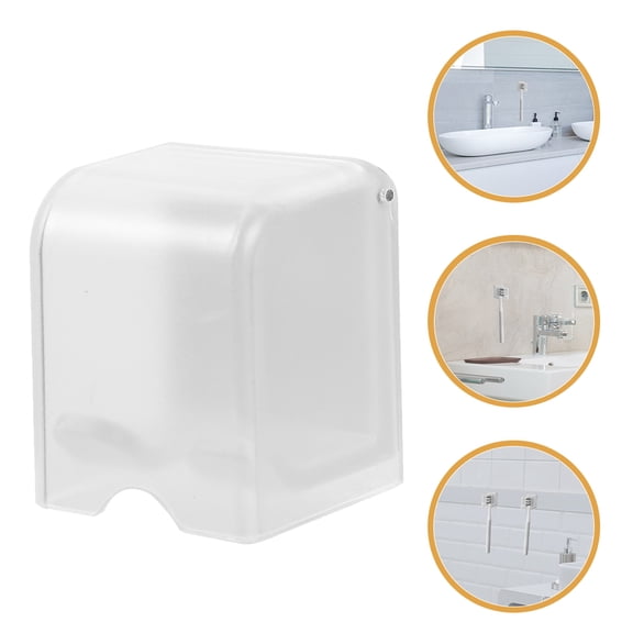 LOLIPPYY 3Pcs Bathroom Toothbrush Holder with Cover Clear Plastic Wall Mount Storage