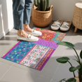 thumbnail image 4 of Botanical Floral Patchwork Non-Slip Entryway Door Mat,Boho Indoor Decor Durable Low Plush Door Mat,Washable Welcome Rug for Patio Hallway Home Decor 16x24 Inches, 4 of 7
