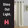 thumbnail image 3 of THD Tanny Ogee Ikatt Damask Patterned Window Grommet Curtains Bedroom - Light Blocking Darkening Window Panels, Set of 2 (Taupe/Grey, 37 W x 84 L), 3 of 8
