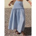 thumbnail image 5 of Blue Striped High-Waist Tiered Maxi Skirt With Ruffle Waist, 5 of 7