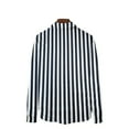 thumbnail image 2 of Men's Button Down Shirts Stripe Print Long Sleeve Dress Shirts Regular-Fit Casual Shirt Black L, 2 of 6