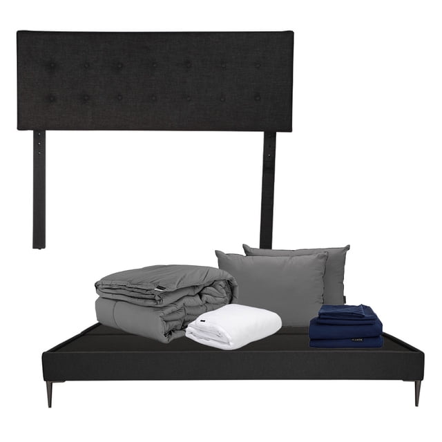 Base de Cama Slim King Size Dicasa Cabecera Bilbao Negro Almohada 2 Pack Protector Cloud Sábanas Softy Edredón Homy