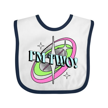 

Inktastic 2nd Birthday Retro Space 2 Year Old Boys or Girls Baby Bib