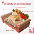 thumbnail image 3 of Sofa Shaped Cat Scratching Couch, Christmas Theme Thick Cat Scratching Cardboard,Cat Lounge Bed for Indoor Cat Rest&Play,Cat Sofa Scratcher Pad (23 "L X 12.2" W X 6.7" H), 3 of 5