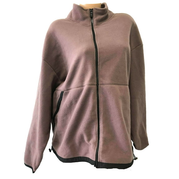 Victoria's Secret Pink Cozy Polar Fleece Full Zip Pullover Jacket Brown Size X-Large NWT