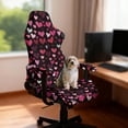 thumbnail image 3 of SCRAWLGOD Valentine's Day Decor Heart Spiral Print Pink Black 4 PCS Gaming Chair Covers Slipcovers Non-Slip Gamer Chair Cover Stretchable Rotating Armchair Covers with Armrest Covers, 3 of 7
