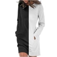 thumbnail image 2 of Dress Clearance Sale! pstuiky Dresses for Women, Women Long-Sleeved Sweatshirt Loose Crew Neck Dress Printed Hoodie Dress Jumper Dress with Pockets Leisure Black M, 2 of 5