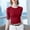 A Red, variant on HAPIMO Womens Crewneck Short Sleeve Tops Slim Fit Basic Layer Blouses Trendy Going Out Outfits Lightweight Spring Summer Casual Tops Red XL
