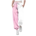 thumbnail image 4 of Lovzfmll Boys' & Girls' Color Block Print Joggers, Elastic Drawstring Waist Ankle Cuff Sweatpants with Pockets, Bold Casual Pants for Kids 11-12 Years, 4 of 8