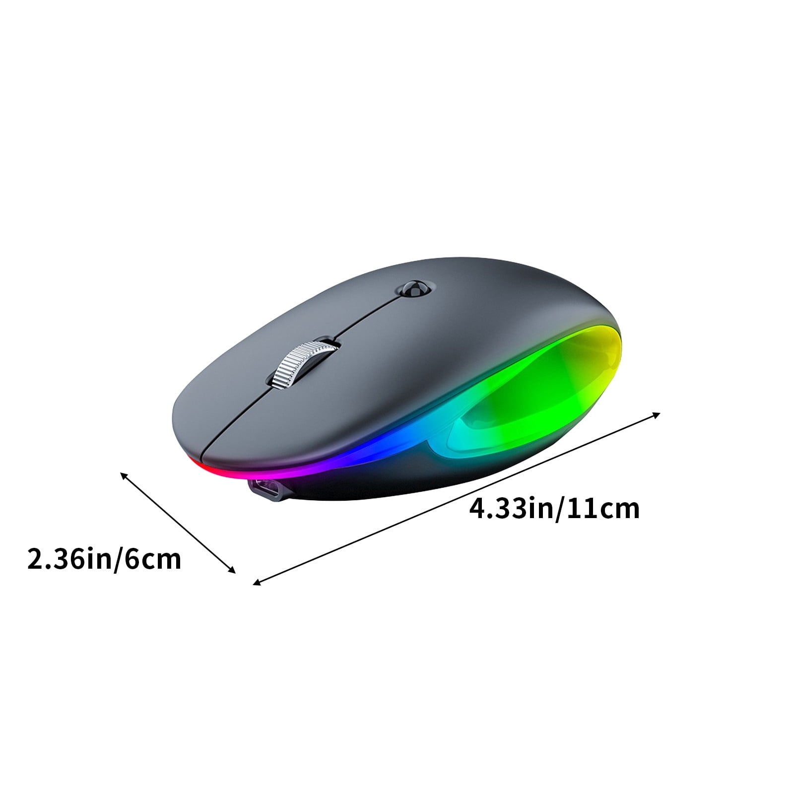 Wireless Bluetooth Mouse, 4000Hz 2.4G Mute Computer Mouse with 14 Backlight Modes, 2400DPI Adjustable, Rechargable Battery, for Notebook, PC, Laptop, Computer(Black)