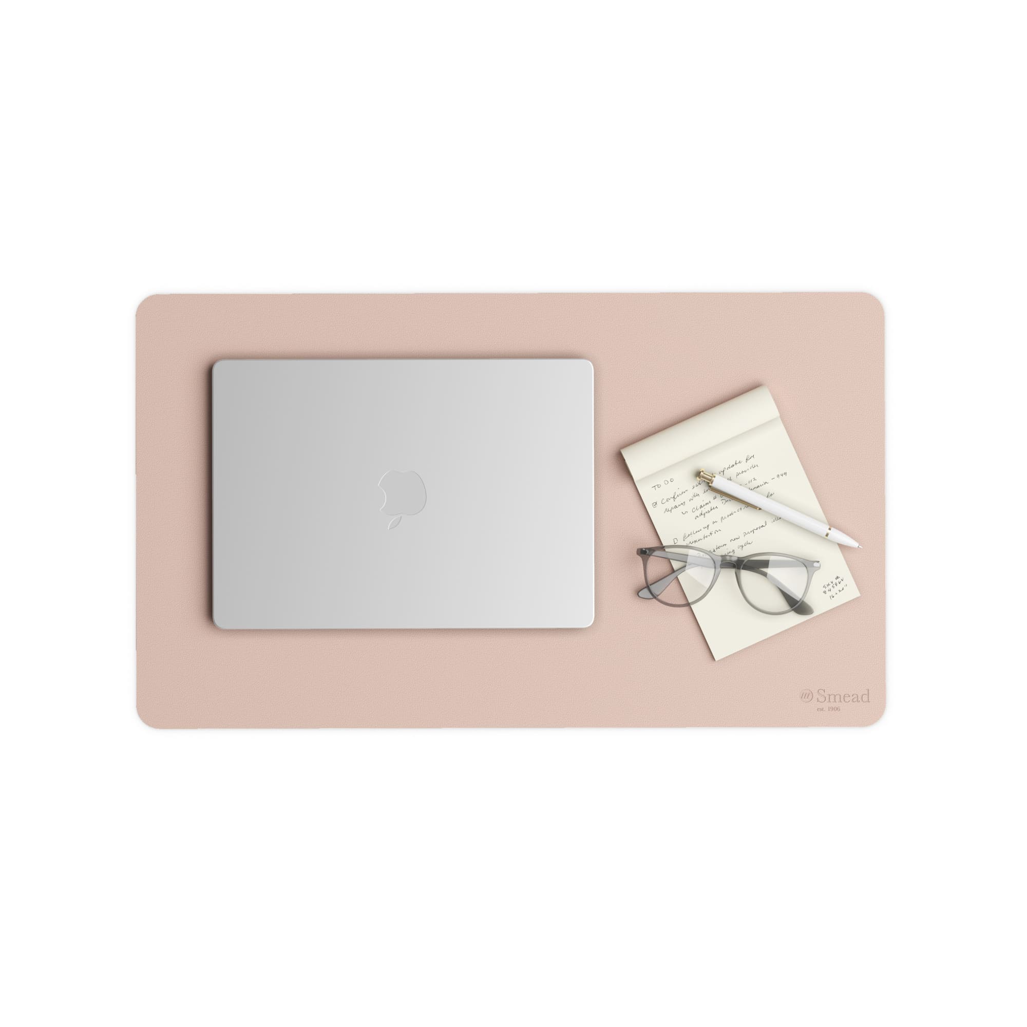 Smead Schreibtischunterlage aus veganem Leder, 23.6 x 13.7 cm – rutschfeste Unterseite aus Velourslederimitat, wasserfest, sattelbraun