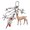 B, variant on Deer Shaped Flocking Beaded Key Chain Flower Charm Keyring Ornament for Comfort
