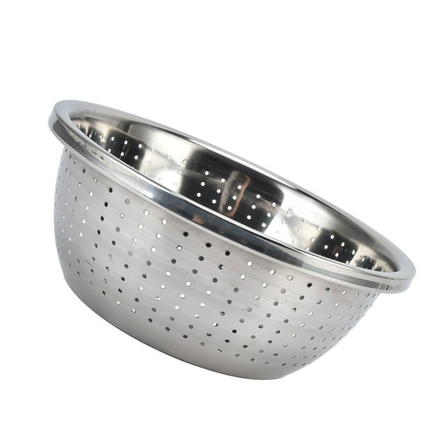 Rustproof Multifunction Stainless Steel Colander for Kitchen Household Silver Vegetable Washing Basket