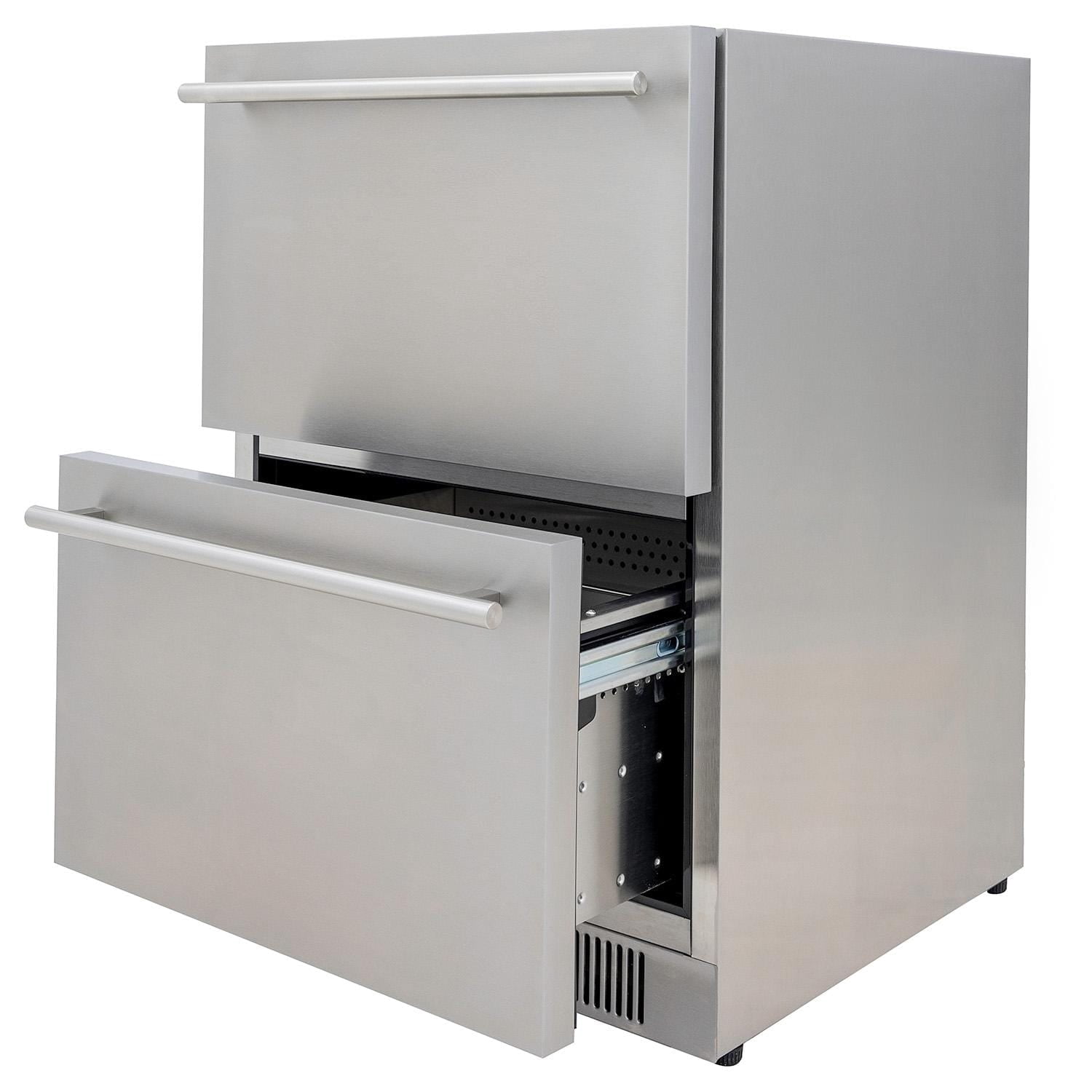 Blaze 23.5-Inch 5.1 Cu. Ft. Outdoor Rated Stainless Steel Double Drawer Refrigerator - BLZ-SSRF-DBDR5.1