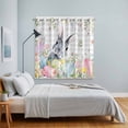 thumbnail image 3 of Easter Kitchen Curtains Window Panels, Spring Rabbit Eggs Flowers Leaves Grey Plaid Insulated Window Treatment Curtain, Grommet Curtains for Bedroom/Living Room/Bathroom, 2 Piece 52"Wx84"L, 3 of 8