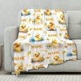 thumbnail image 2 of Custom Name Flower and Ducks Adult Duck Blanket Kids Funny Blanket Suitable for Bedroom Bed Sofa Crib Couch Chair Outdoor All Season Items That Yellow Duck Lovers Will Love 40"x30"for Pets, 2 of 6