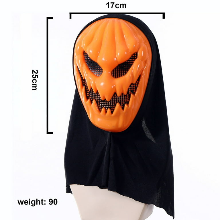 Halloween Pumpkin Mask with Black Gauze Realistic Cosplay Costume Mask for  Halloween Costume Supplies