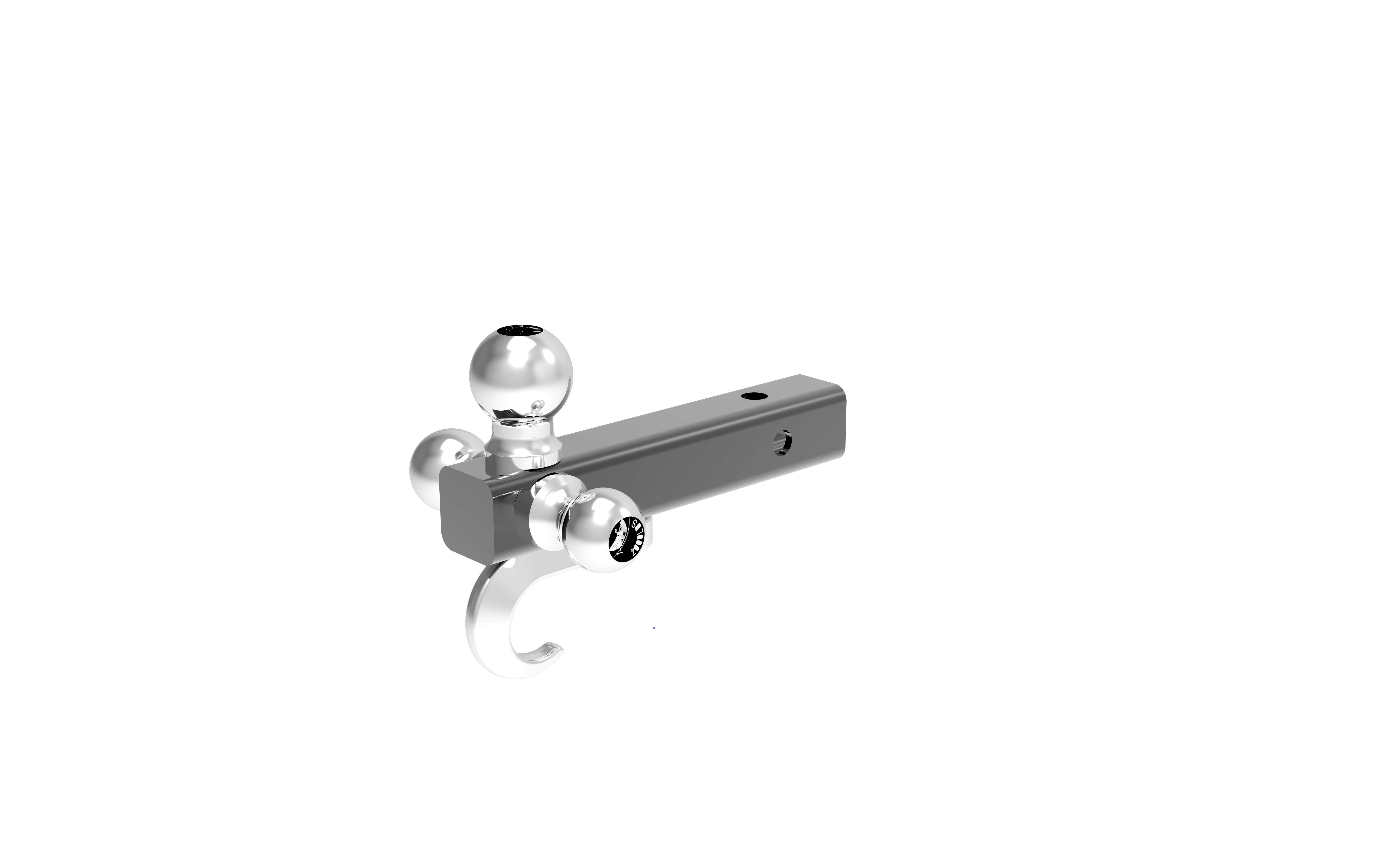 Hyper Tough Automotive Tri-Ball Mount with Hook, Steel, Class V, 1-7/8", 2" & 2-5/16" Hitch Ball, Black