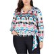 thumbnail image 1 of INC Blusa cruzada de nido de abeja para mujer, rosa, 1X, 1 of 1